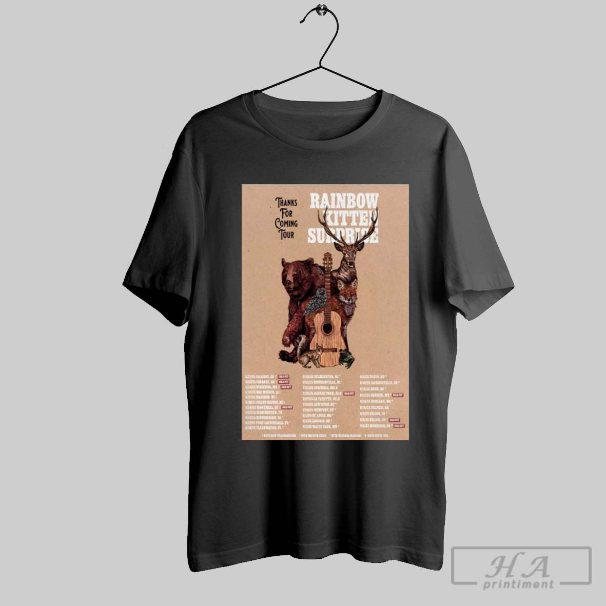 Official Rainbow Kitten Surprise Thanks For Coming Tour 2025 Poster Shirt