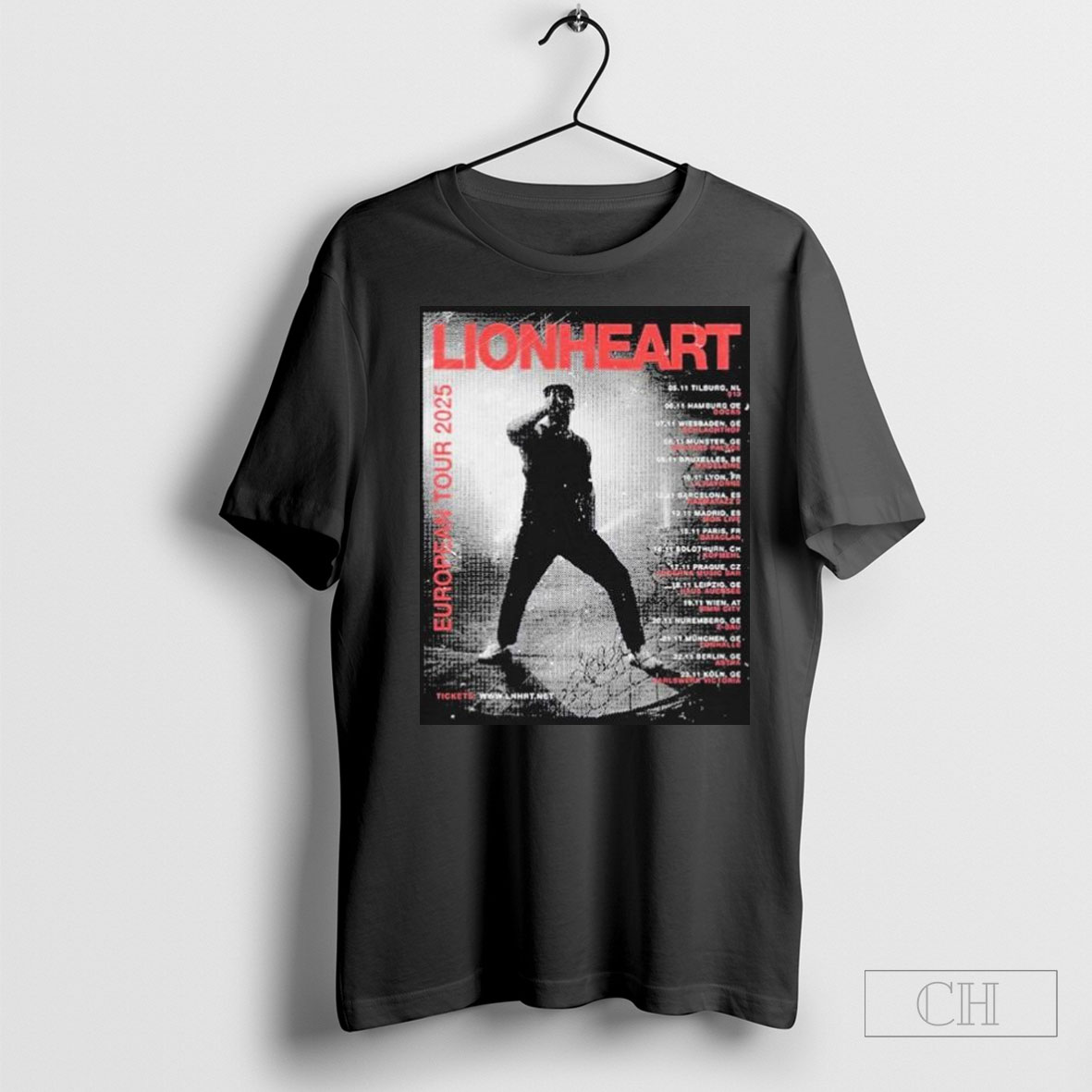Official Lionheart European Tour 2025 Dates Shirt