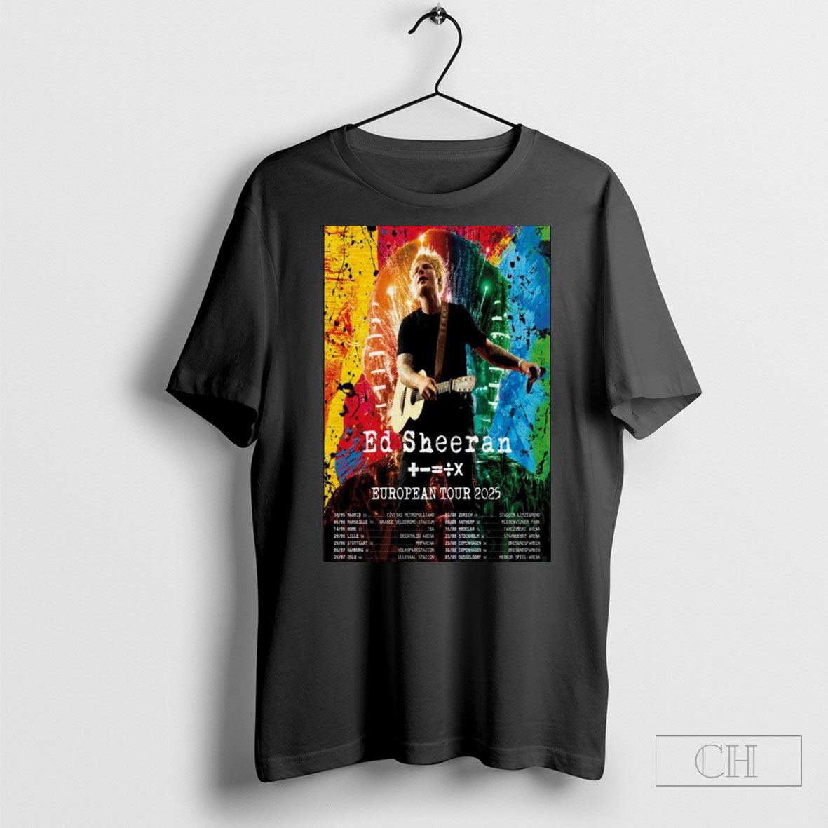 Official Ed Sheeran European Poster Limited Tour 2025 Shirt