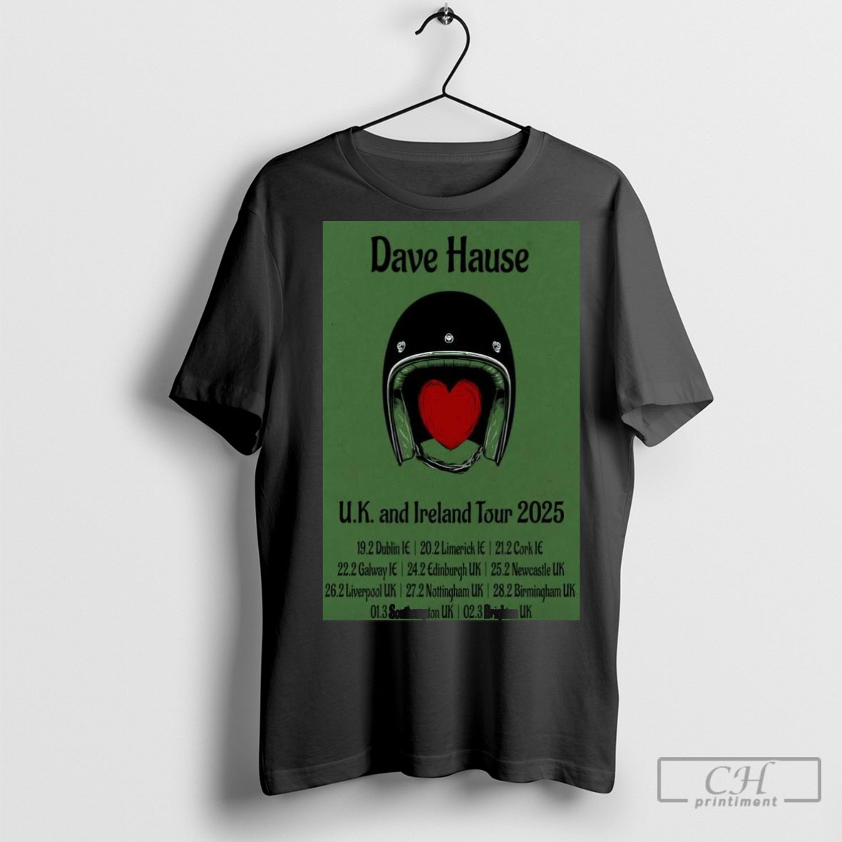 Official Dave Hause 2025 Uk And Ireland Tour Poster Shirt