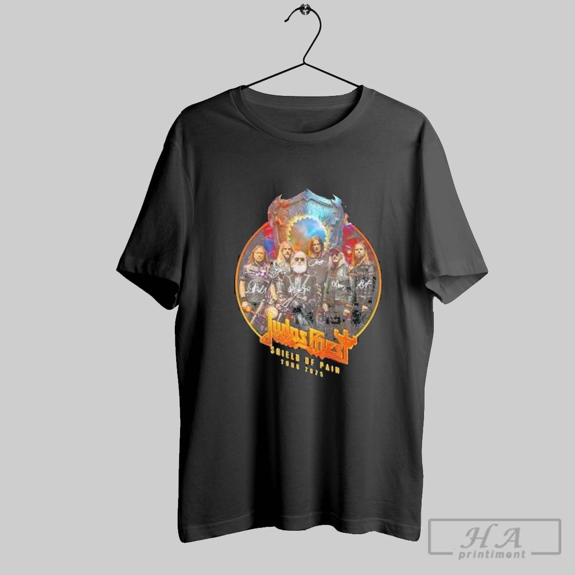 Judas Priest Tour 2025 Shield Of Pain Signatures Shirt
