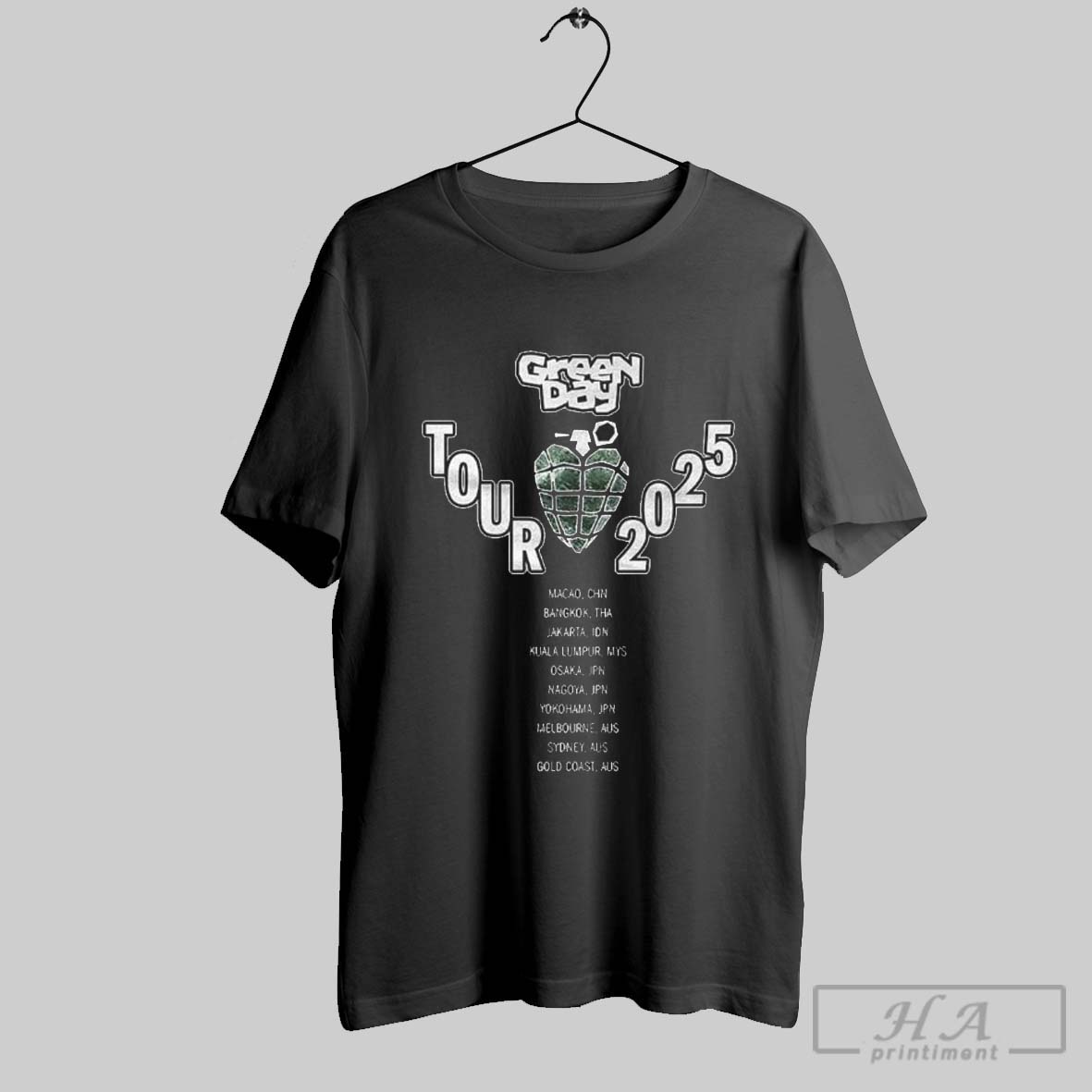 Green Day Tour 2025 Macao Bangkok Jakarta Kuala Lumpur Osaka Nagoya Yokohama Painting Shirt