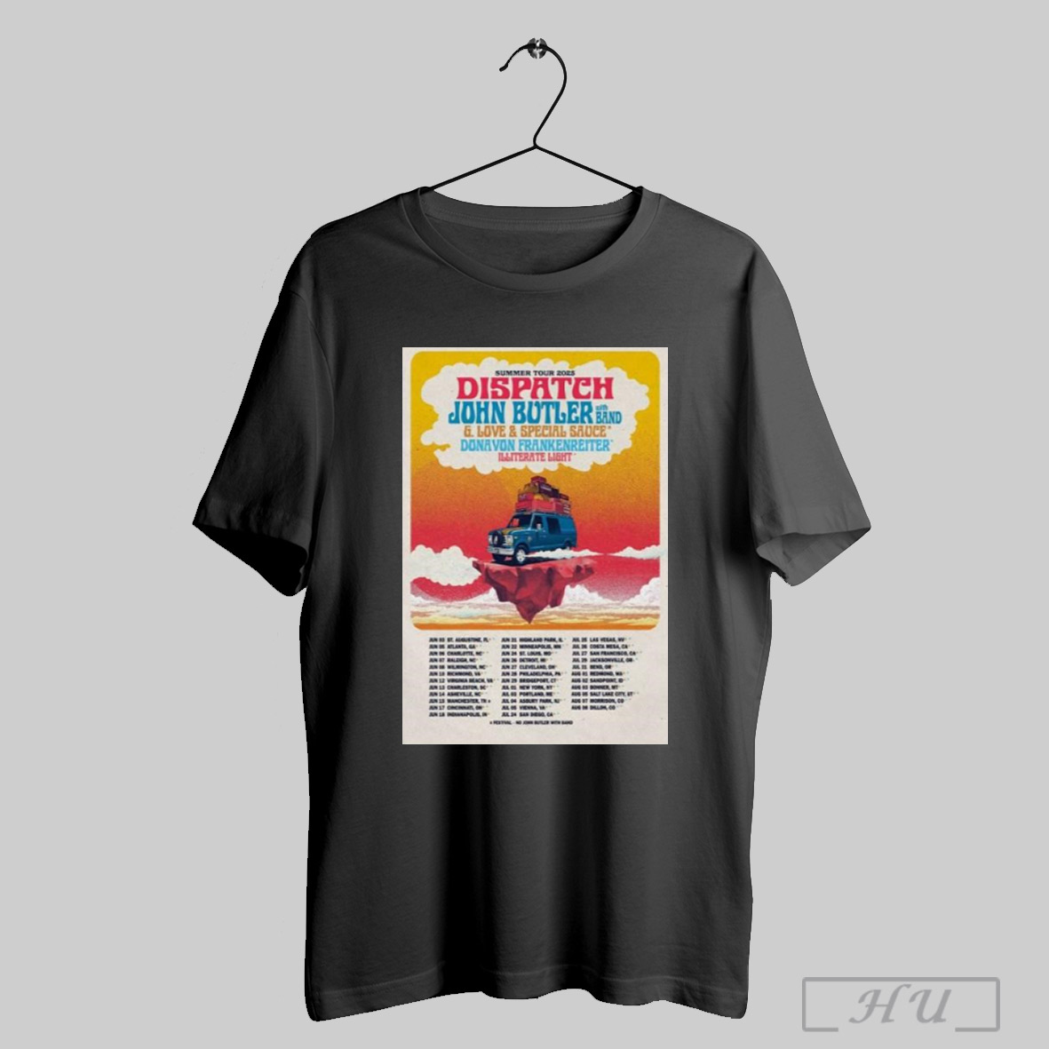 John Butler Band Poster With Summer Tour Illiterate Light Donavon Frankenreiter 2025 Shirt