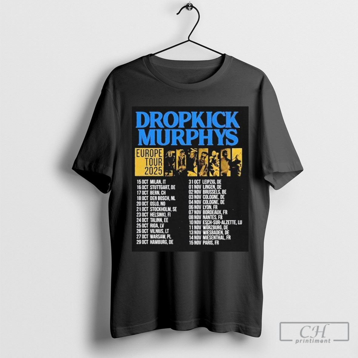 Dropkick Murphys Europe Tour 2025 Autumn Dates Shirt