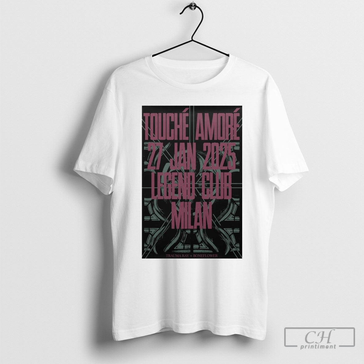 Touche Amore Jan 27 2025 Legend Club 54 Milano Italy Tour Trauma Ray Boneflower Shirt