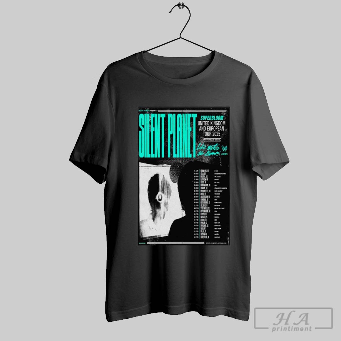 Silent Planet Poster United Kingdom And European Tour 2025 Shirt