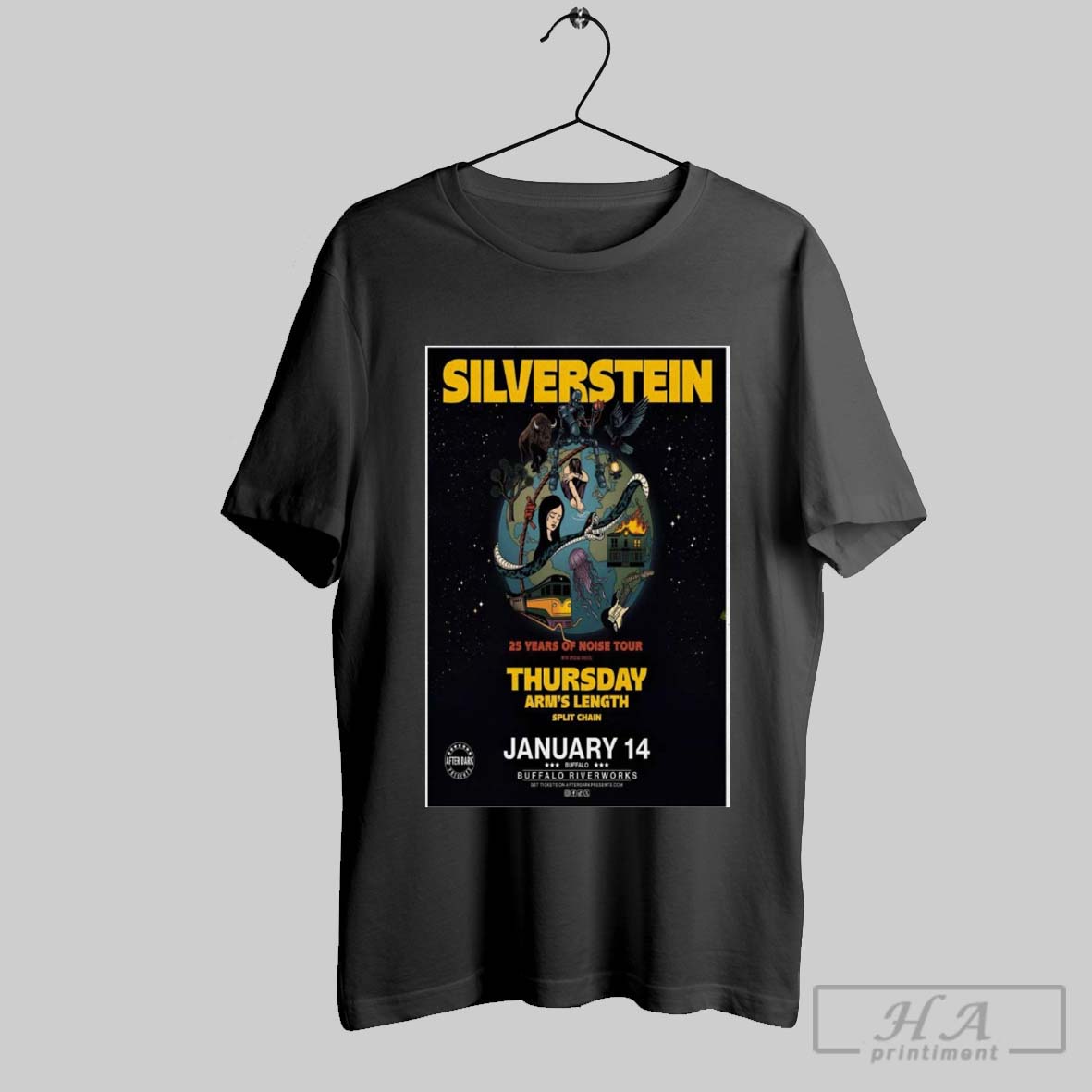 Silverstein 25 Years Of Noise Buffalo Ny Tour Jan 14 2025 Poster Shirt