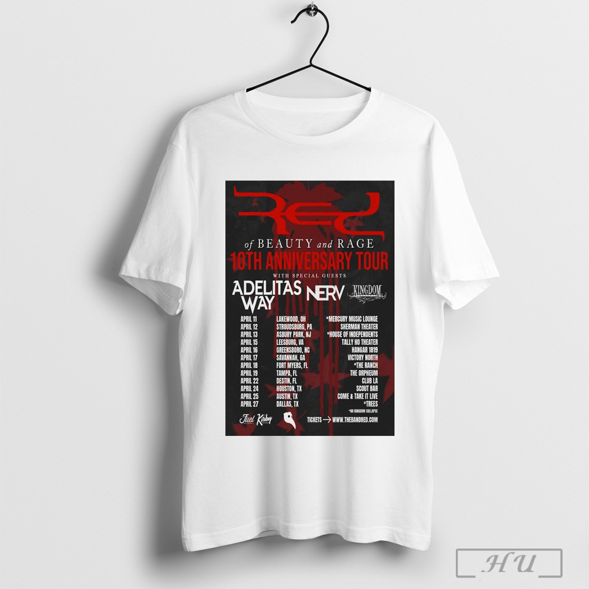 Poster Red Band Of Beauty And Rage 10Th Anniversary Tour 2025 Shirt