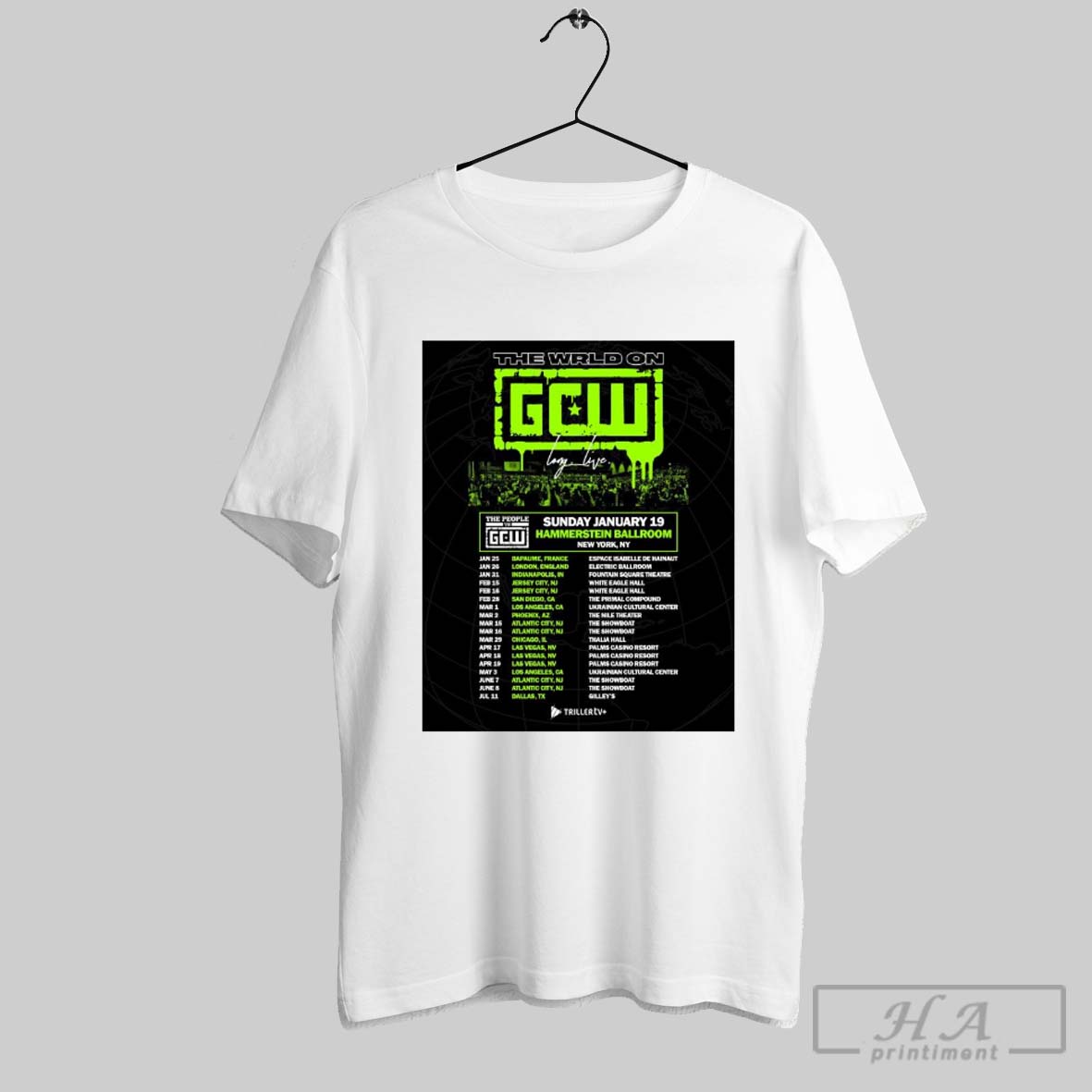 Official The People Vs Gcw The Hammerstein Ballroom January 19Th 2025 York City Tour Poster Shirt