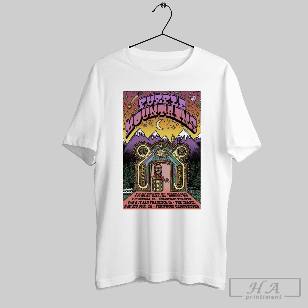 Official Poster Purple Mountains American Summer Tour 2025 Shirt