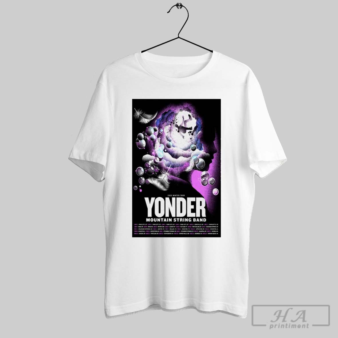 Official Poster Yonder Mountain String Band 2025 Winter Tour Jan 2 Park City Ut Shirt