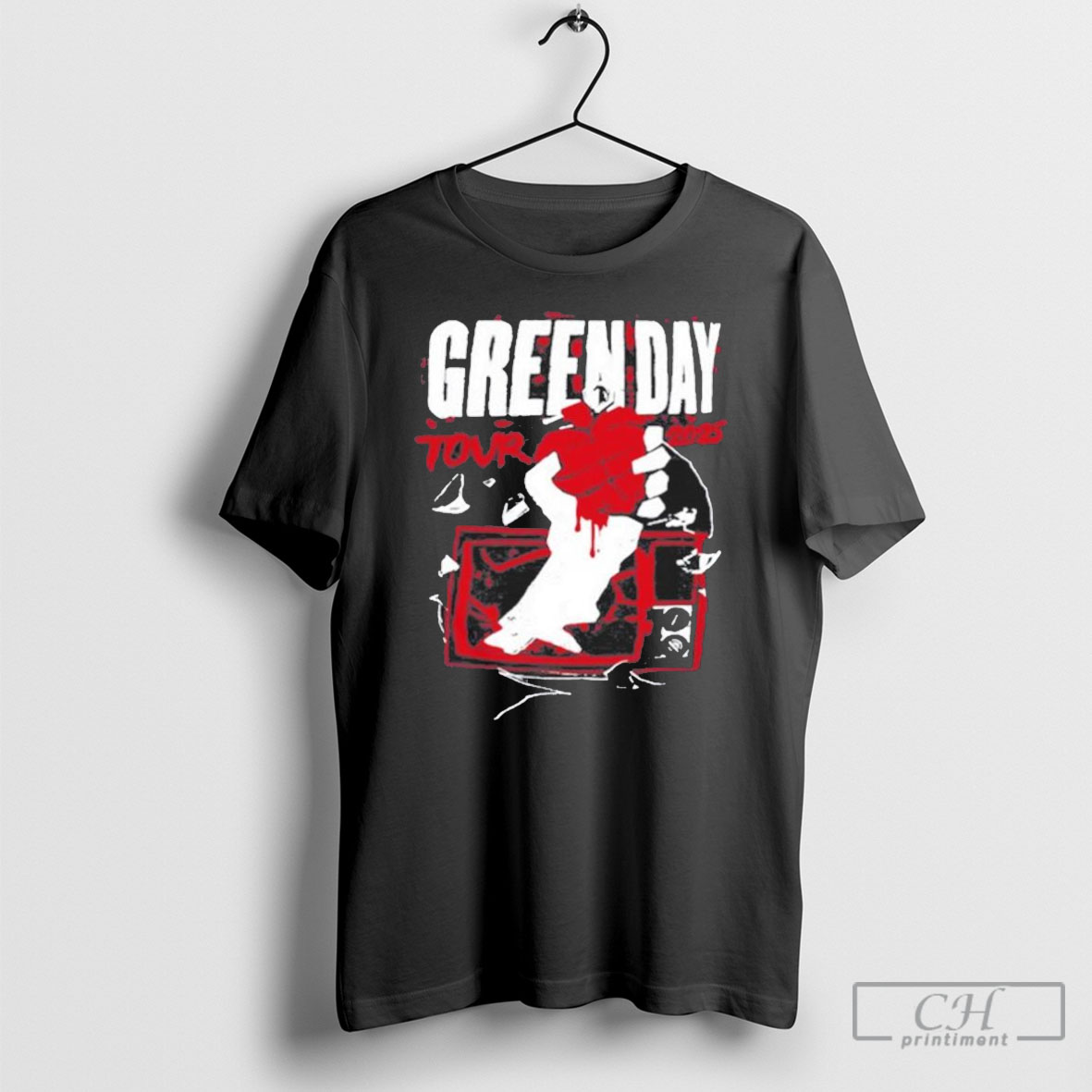 Official Green Day Tour 2025 Black Shirt