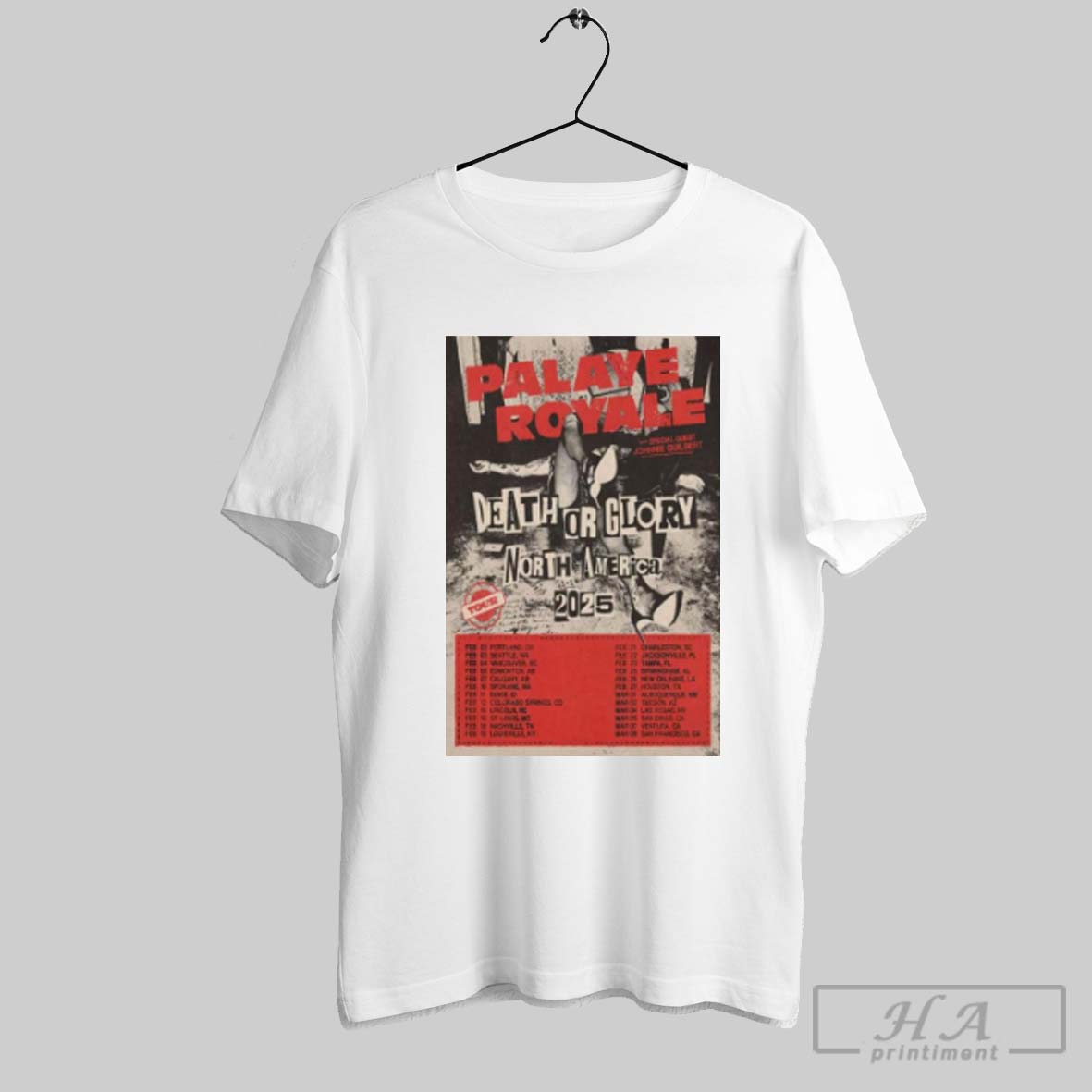 Death Or Glory North America Tour 2025 Palaye Royale Shirt