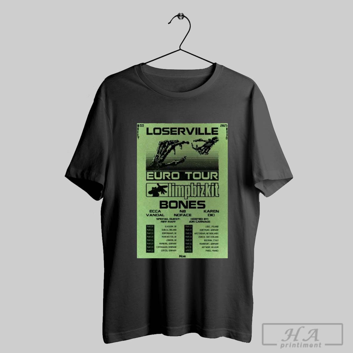 2025 Bones Loserville Euro Tour Poster Special Guesshirt