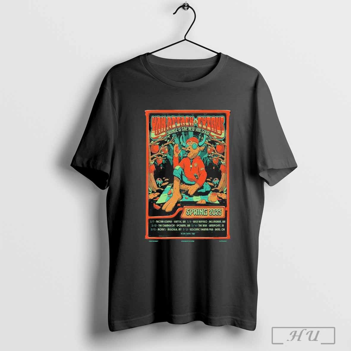 Yakattack And Citrus Orange Is The Yak Tour 2025 Poster Shirt