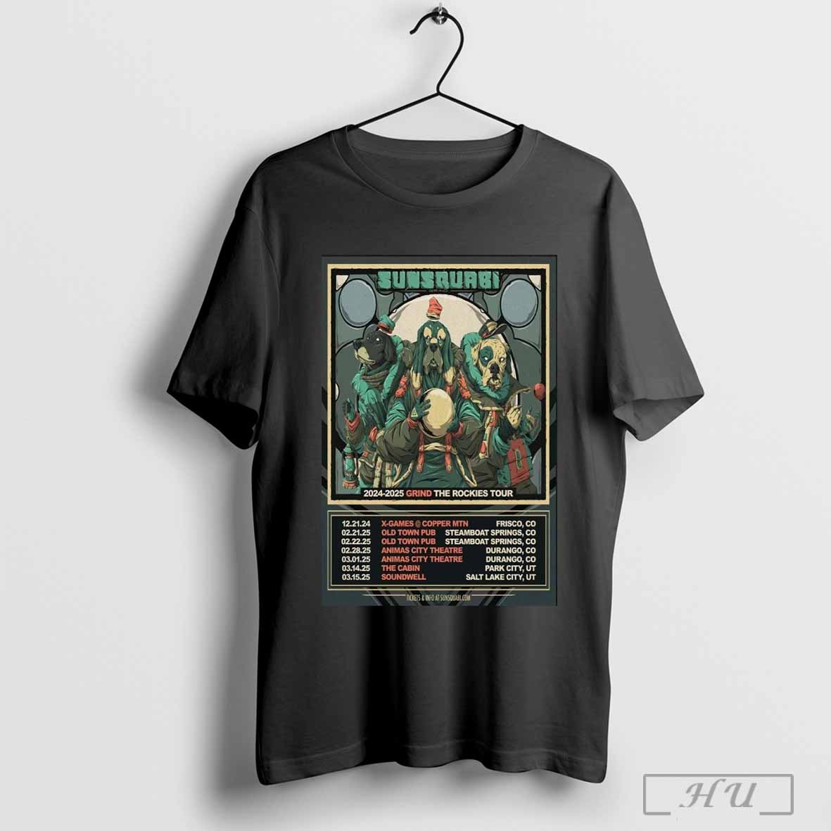 Sunsquabi 2024 2025 Grind The Rockies Tour Poster Shirt