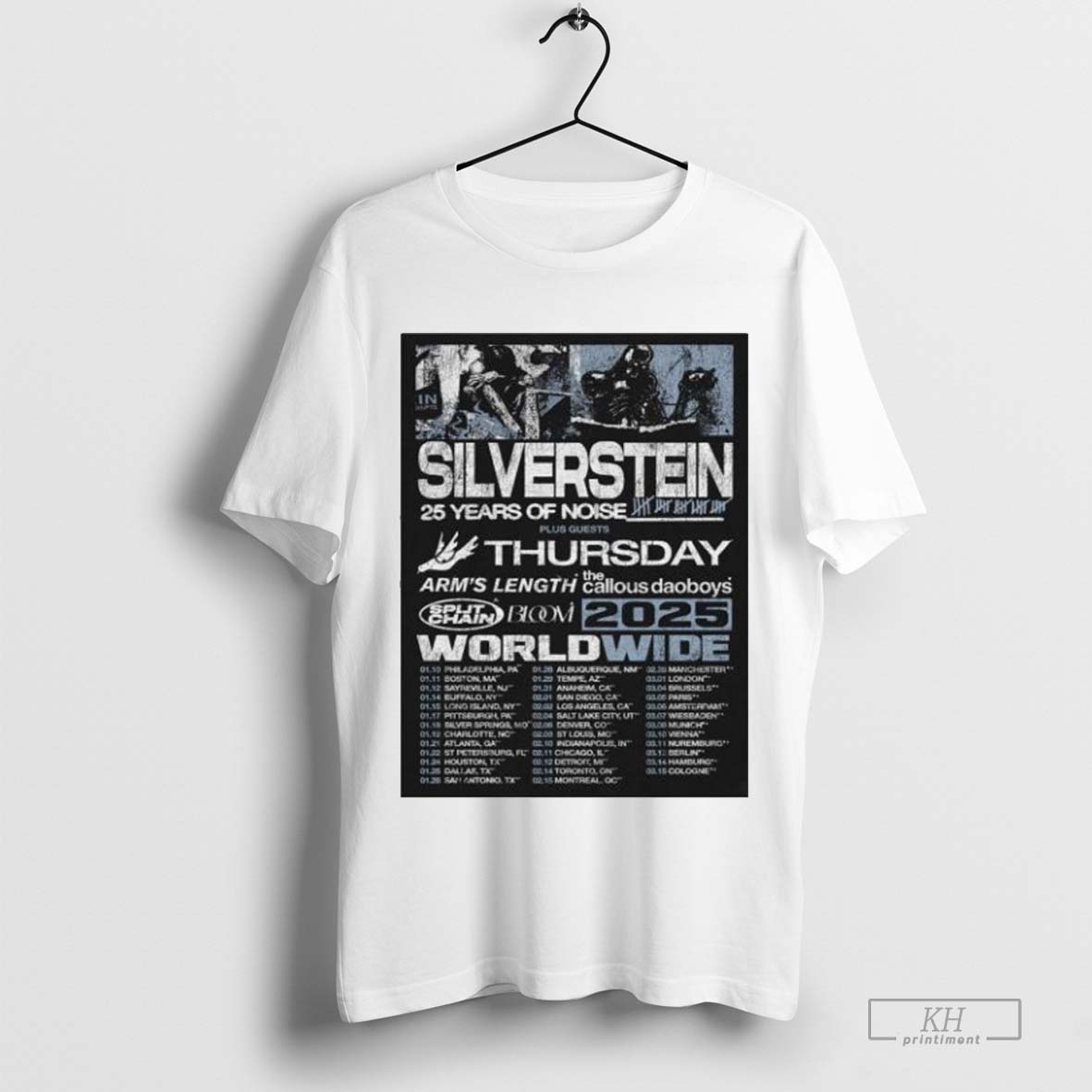 Official Silverstein Worldwide Years Of Noise Tour 2025 Poster Shirt Shirt Cutom Poster Coffee Mugs Ornaments