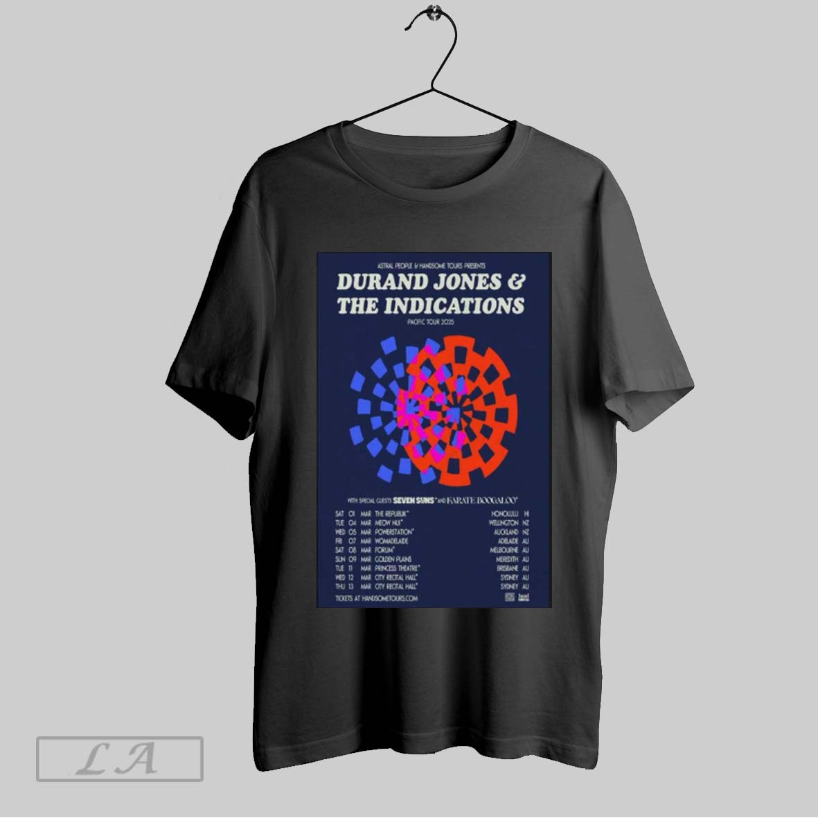 Official Durand Jones The Indications Pacific Tour 2025 Poster Shirt