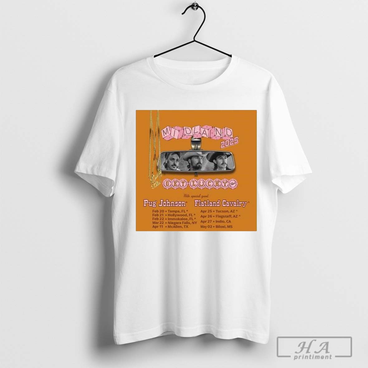 Midland Get Lucky Tour 2025 Pug Johnson Flatland Cavalry Shirt