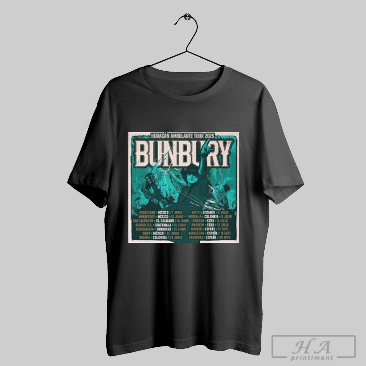 Enrique Bunbury Huracan Ambulante Tour 2025 Shirt