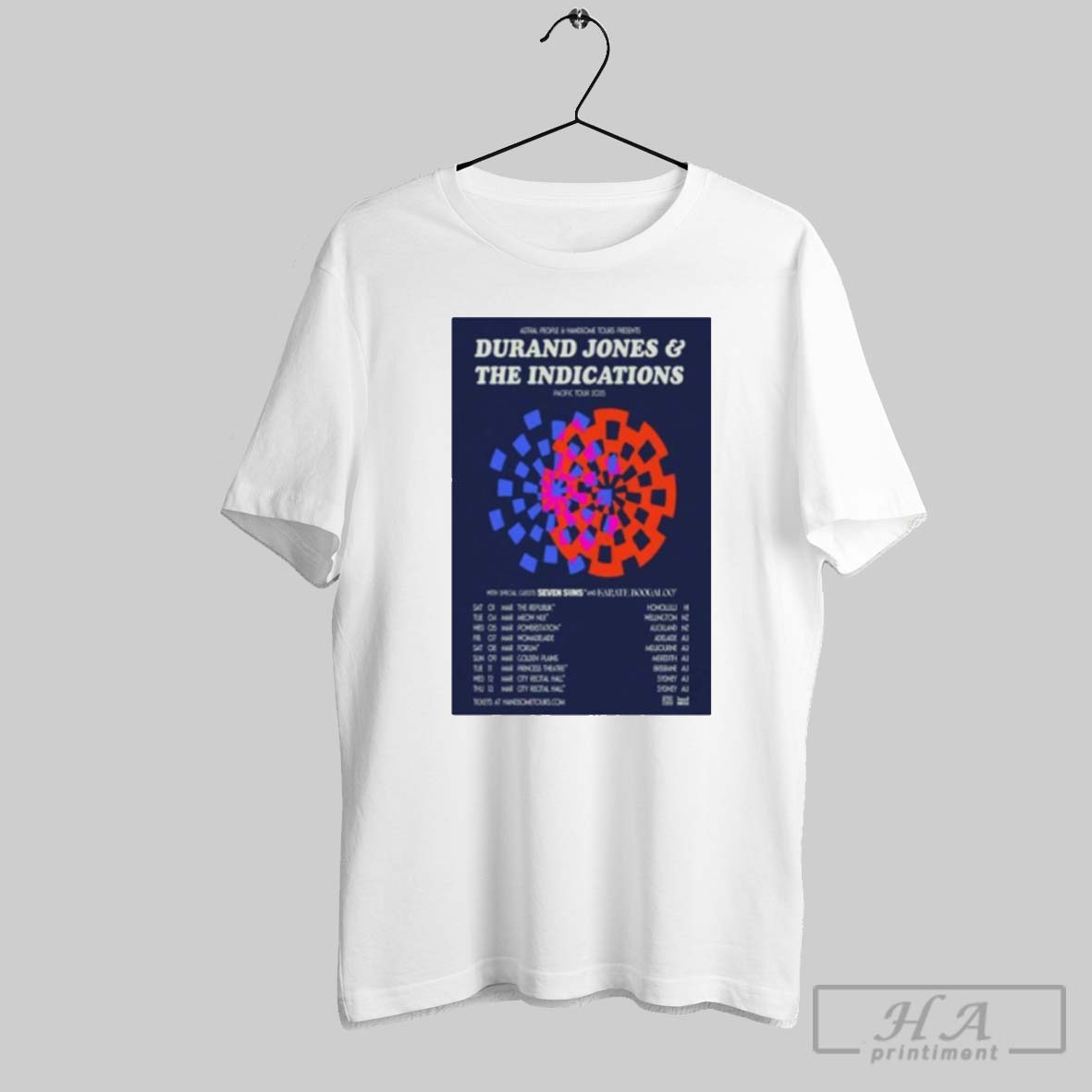 Durand Jones And The Indications Pacific Tour 2025 With Special Seven Suns And Karate Boogaloo Poster Unisex Shirt