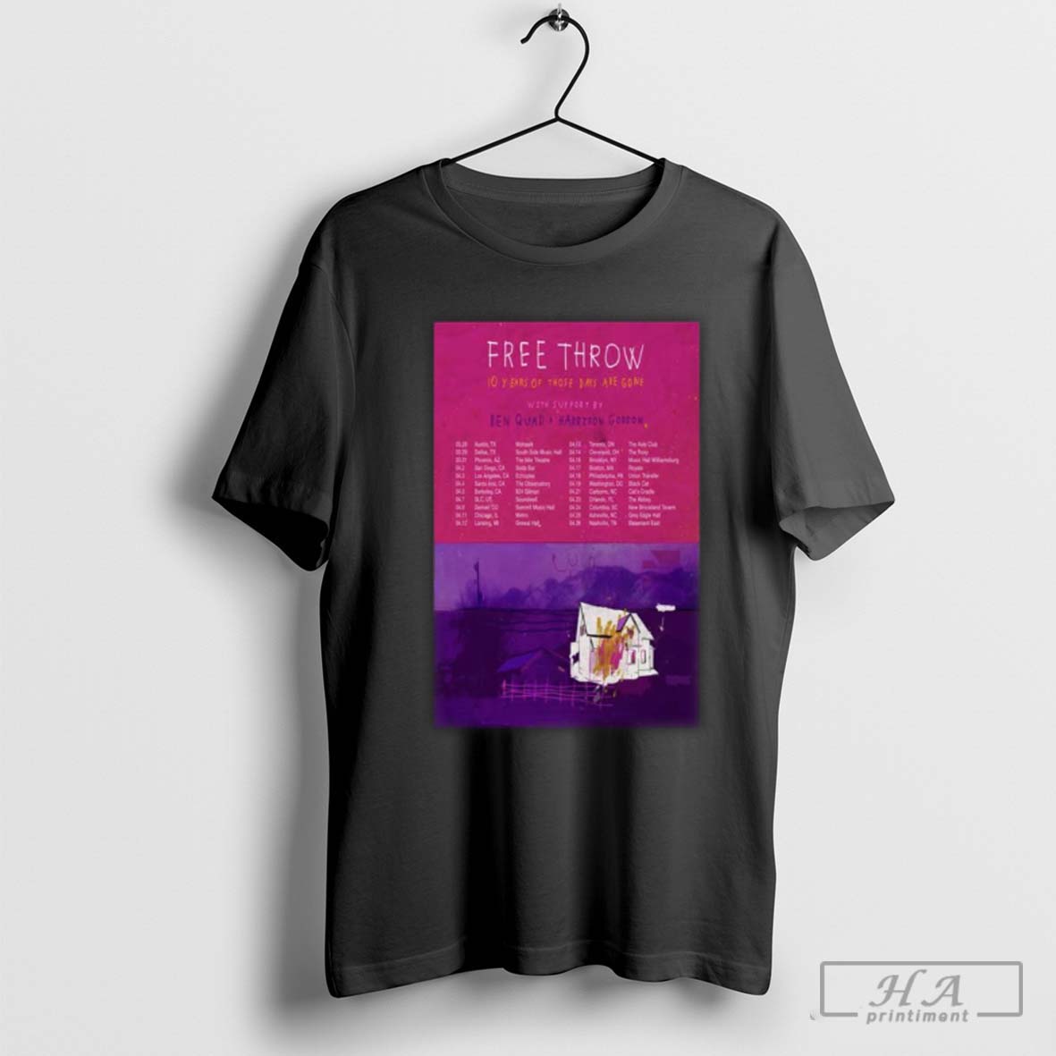Free Throw 10 Years Of Those Days Are Gone Tour 2025 Poster Shirt