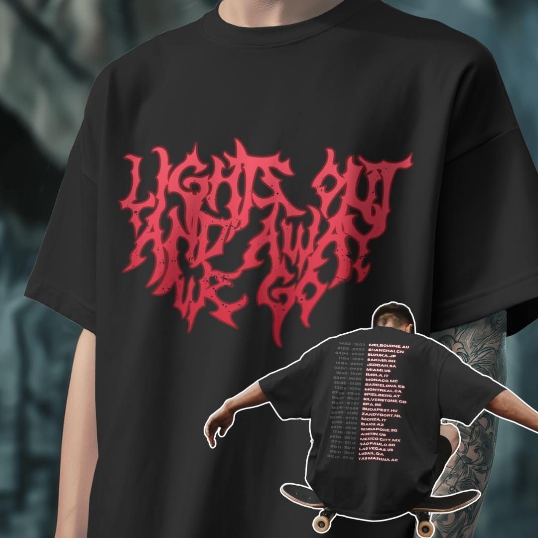 Formula 1 Lights Out And Away We Go 2025 World Tour Shirt Apparel