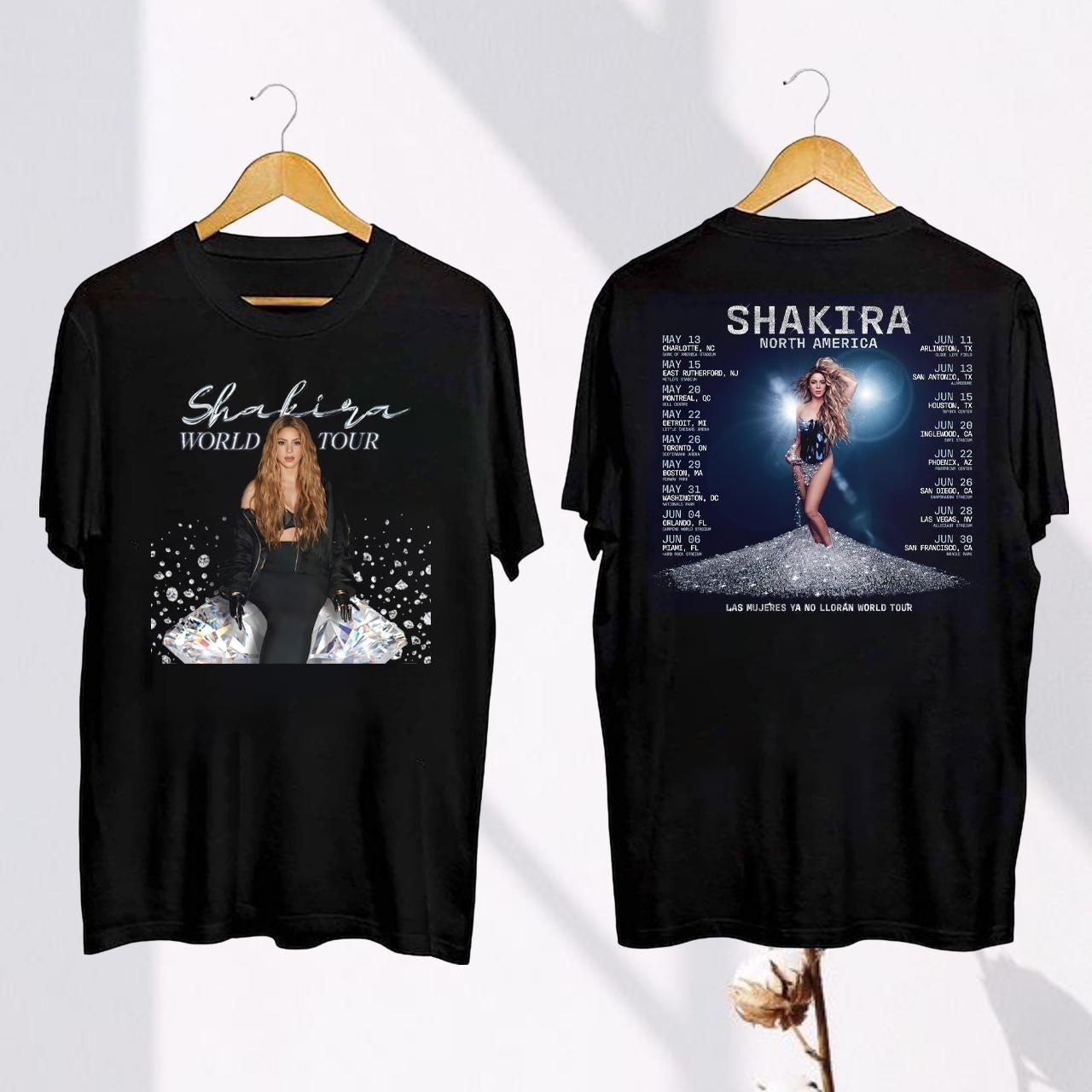 Las Mujeres Ya No Lloran Shakira 2025 Tour Double Side Shirt
