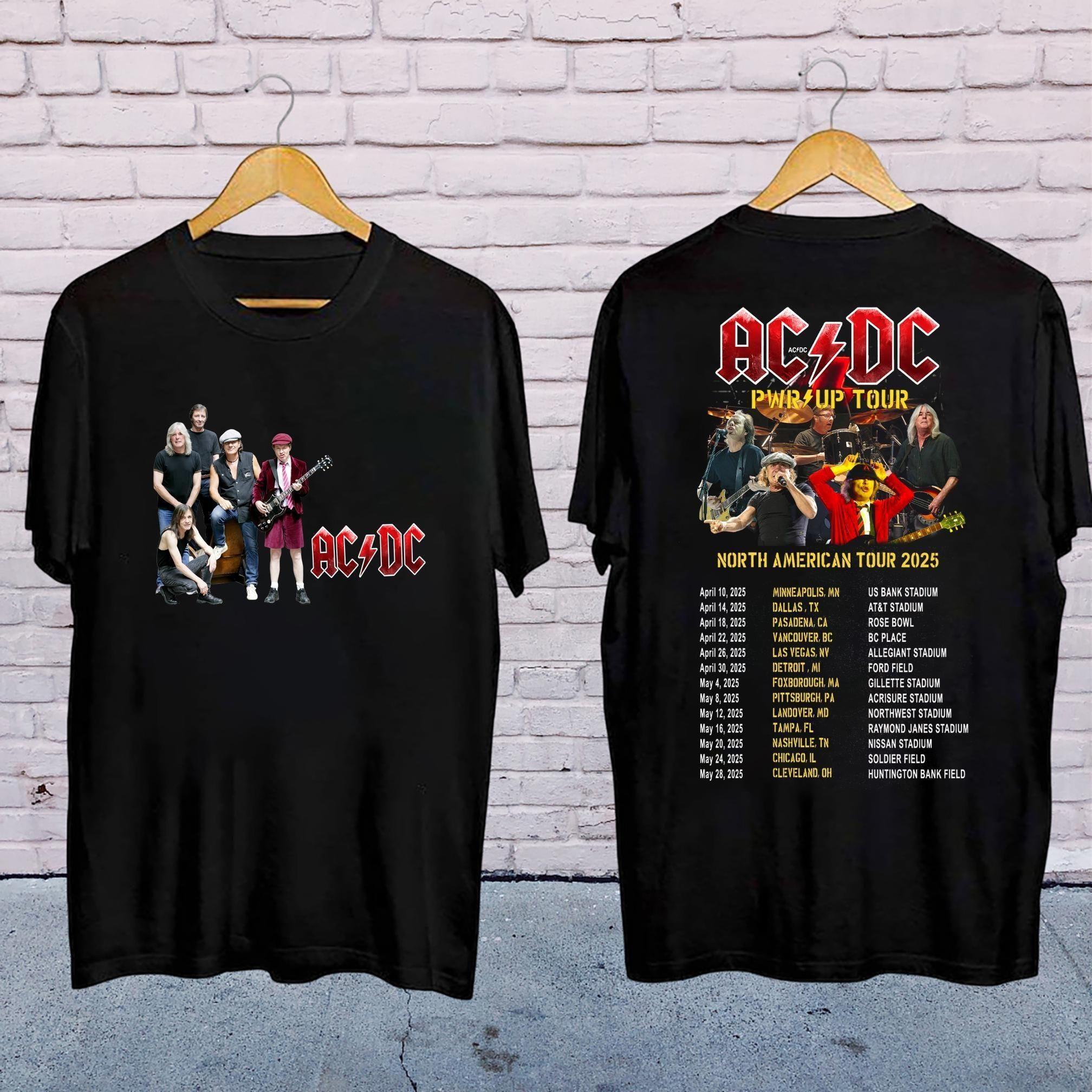 Acdc Band Tour 2025 Shirt Double Side Merch