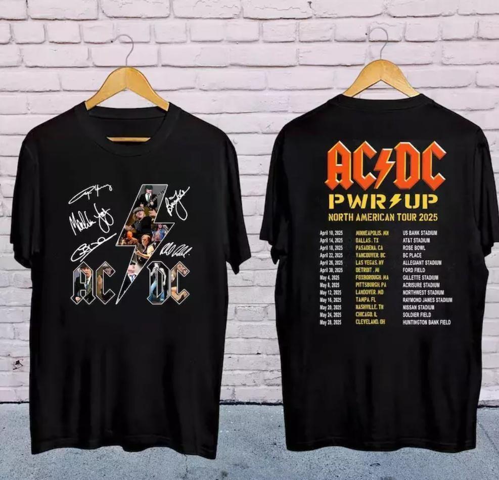 Shirt Acdc Pwr Up 2 , Acdc Pwr Up Tour 2025 2 Shirt