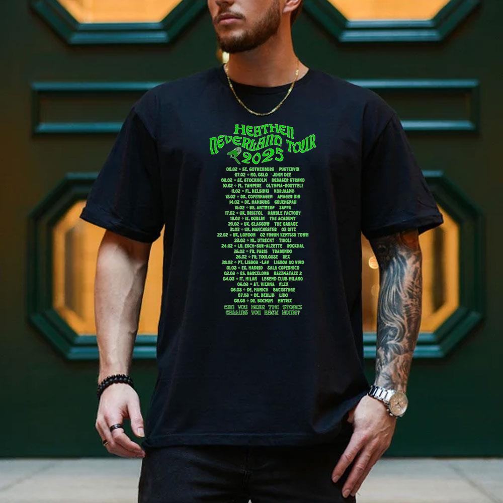 Design Green Lung Heathen Neverland Tour Shirt Feb Mar 2025 Merch