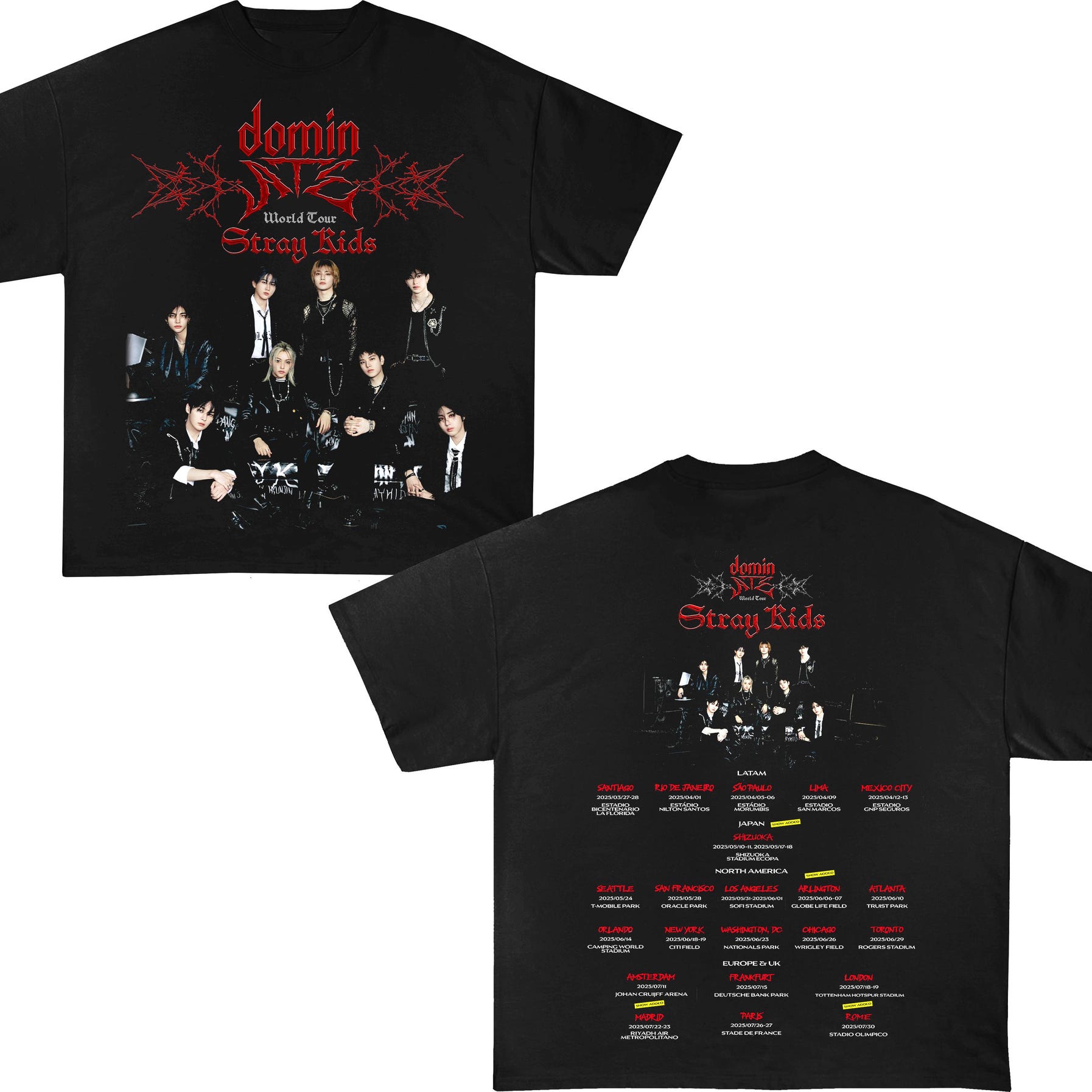 Stray Kids Shirt Dominate World Tour Sweatshirt Complete Tour Dates Fanmade Hoodie Stray Kids Merch Gift For Her Stay Friend Stray Kids Fan