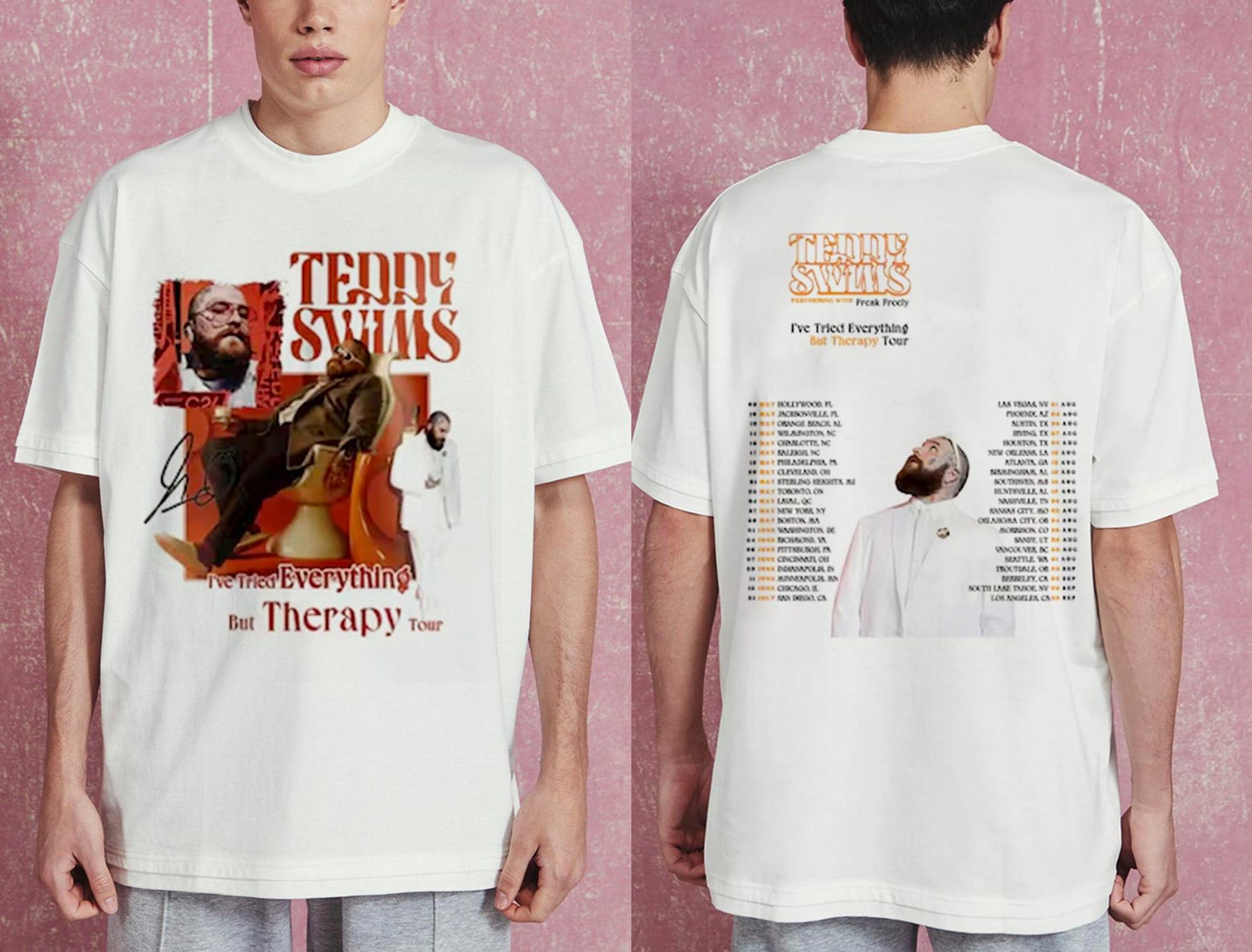 2025 Teddy Swims I'Ve Tried Everything But Therapy Tour Shirt, Teddy Swims 2025 Concert, Teddy Swims Fan Gift, Teddy Swims Merch Shirt