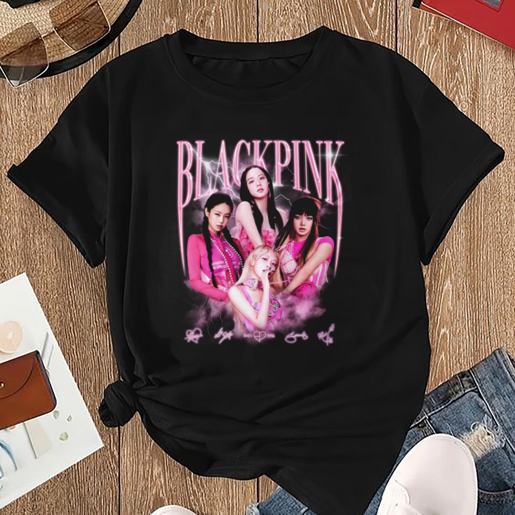 Black Pink Bootleg Shirt, Black Pink Blink Gifshirt, Black Pink World Tour 2025 Shirt, Black Pink Signatures Shirt, Kpop Black Pink Merch