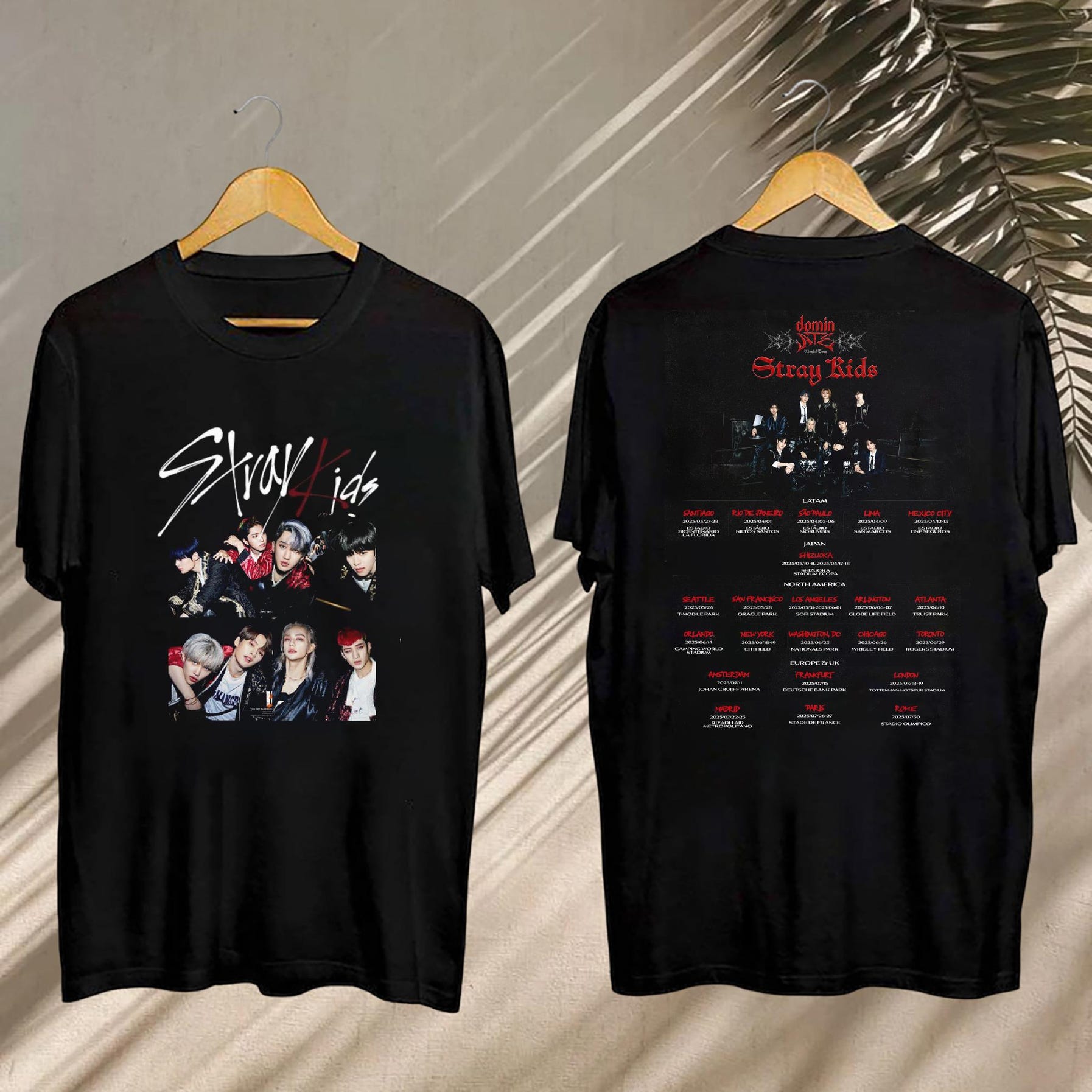 Stray Kids Shirt, 2025 Stray Kids Dominate World Tour Shirt, Stray Kids Kpop Fan Gift, Stray Kids Merch, Skz Graphic Shirt, Kpop Fan Merch