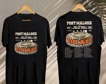 Post Malone Big Ass Stadium Tour 2025 Shirt, Post Malone And Jelly Roll Shirt, Post Malone Fan Shirt, Post Malone Merch, Jelly Roll Shirt