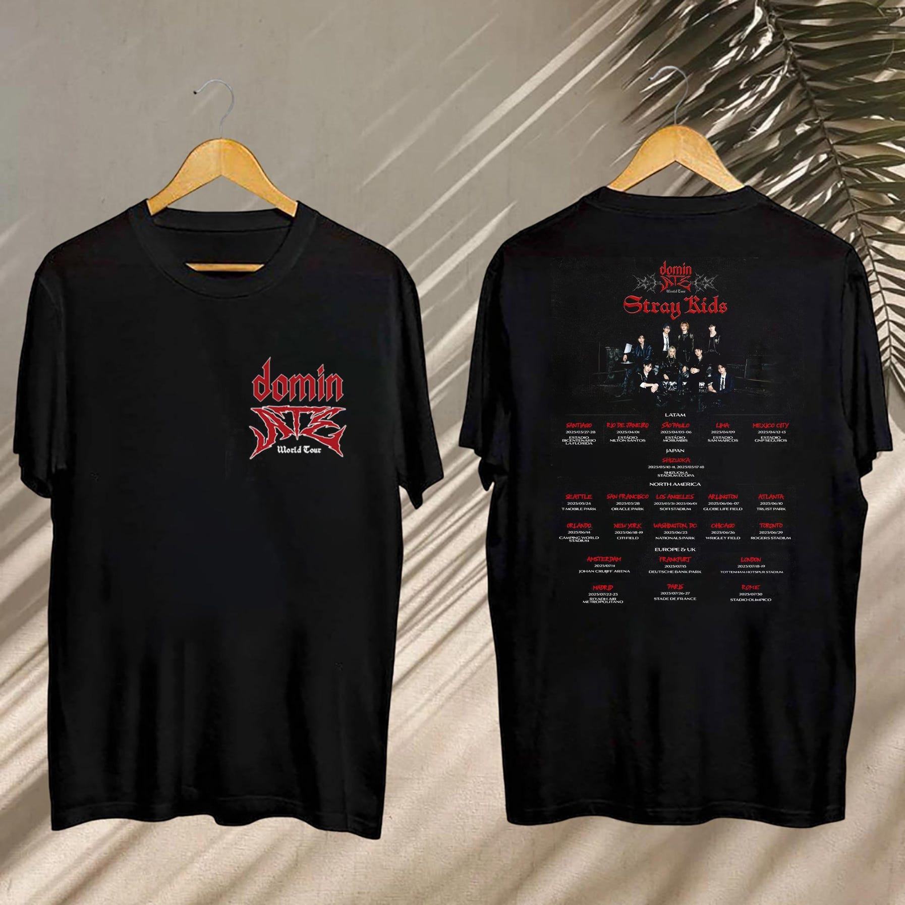 Stray Kids 2025 Concershirt, 2025 Stray Kids Dominate World Tour, Stray Kids Fan Gift, Stray Kids Merch, Skz Graphic Shirt, Kpop Fan Shirt