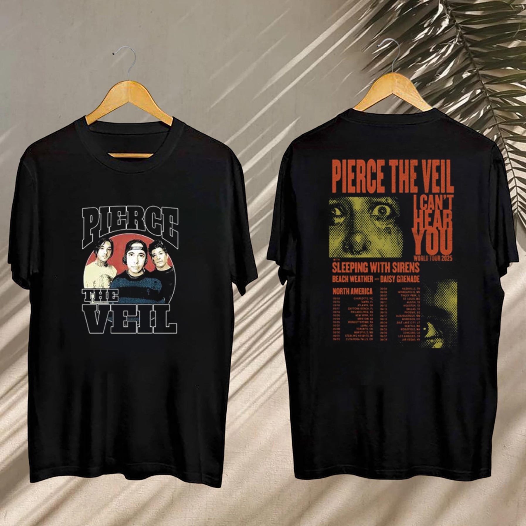 Pierce The Veil Rock Band, 2025 Pierce The Veil I Can'T Hear You Tour Shirt, Pierce The Veil Fan Shirt, Pierce The Veil Merch, Tour 2025 Tee