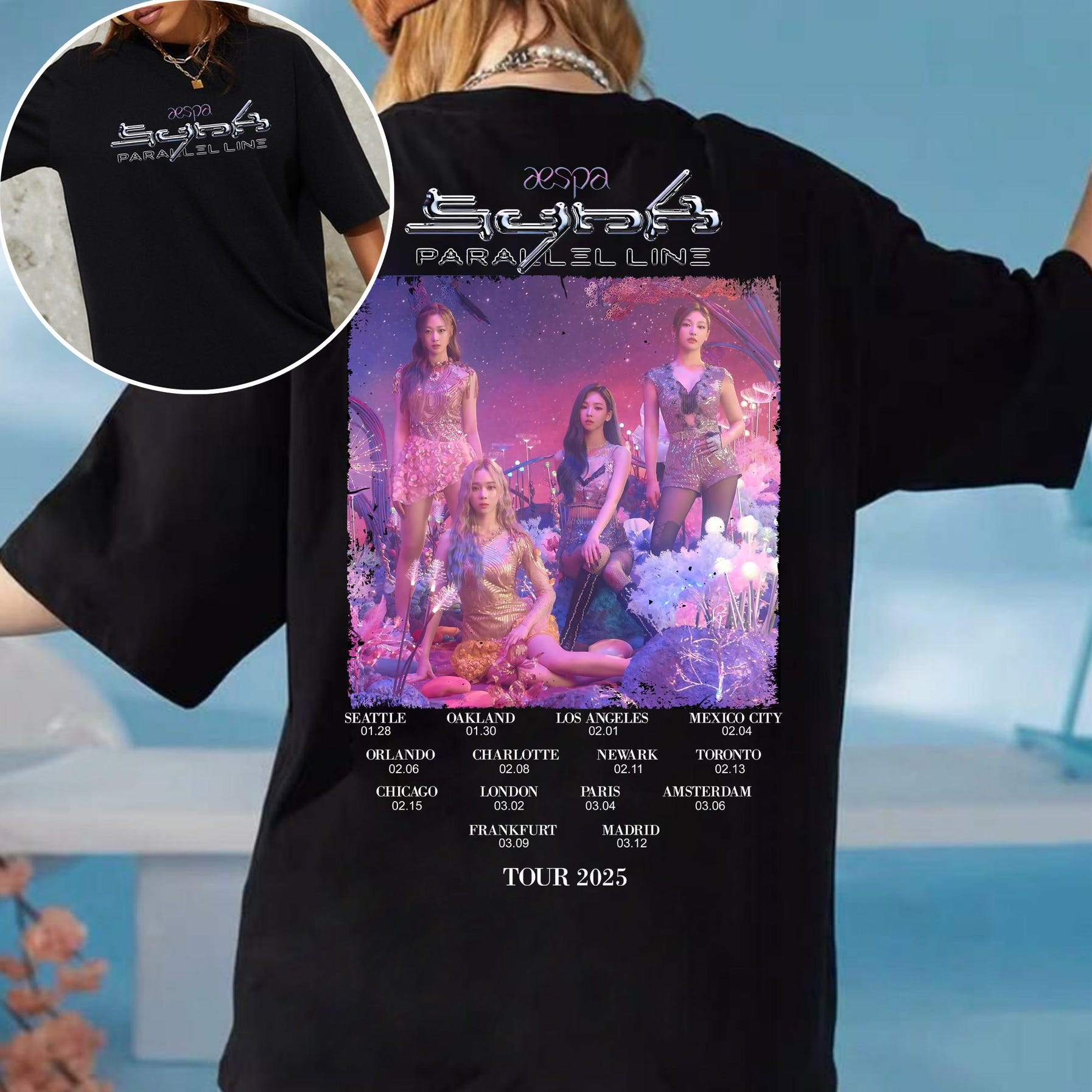 Aespa Synk: Parallel Line World Tour 2025 Shirt, Aespa Whiplash Album Shirt, Aespa Members Shirt, Ningning, Karina, Giselle, Winter