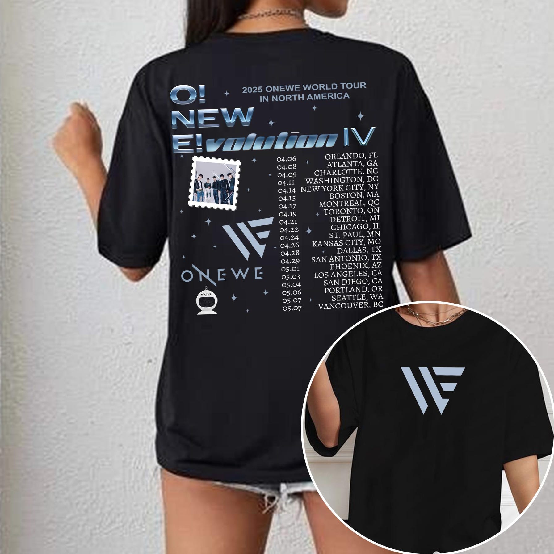 Onewe World Tour 2025 Shirt, Onewe O Evolution Iv Tour Shirt, Onewe We: Dream Chaser Shirt, Onewe Members Harin Yong Hoon, Giuk