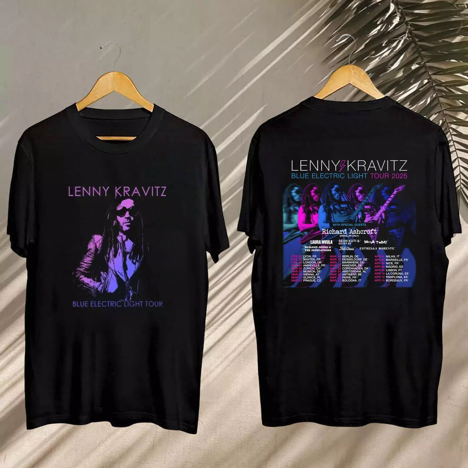 Shirt Lenny Kravitz Blue Electric Light Tour Tee, 2025 Lenny Kravitz Blue Electric Lig