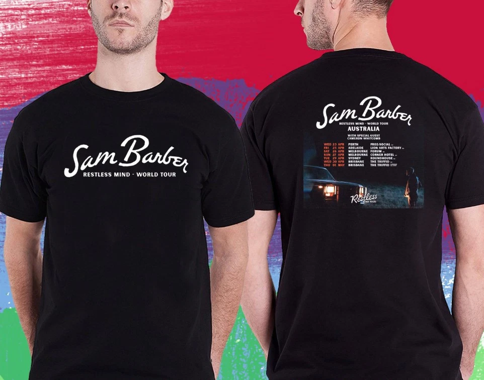 Shirt Sam Barber Restless Mind Australia Tour 2025 Sam Barber Black Unisex