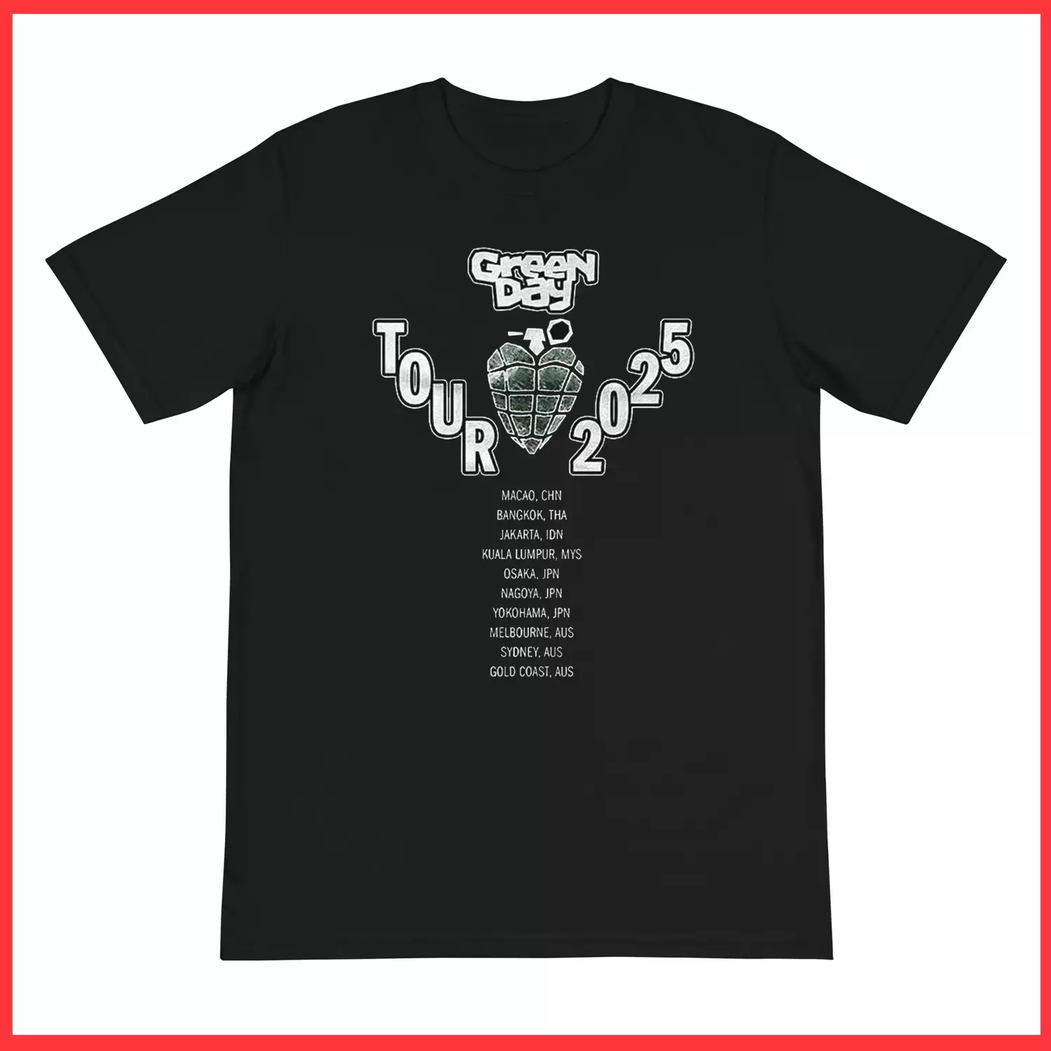 Green Day Tour 2025 Shirt Black 