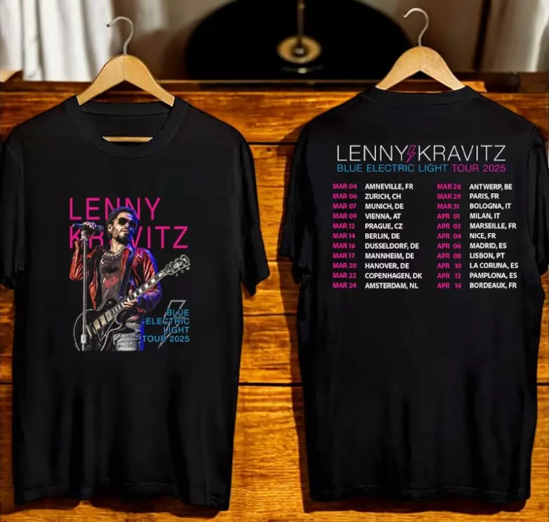 Lenny Kravitz Blue Electric Light Tour 2025 Concershirt
