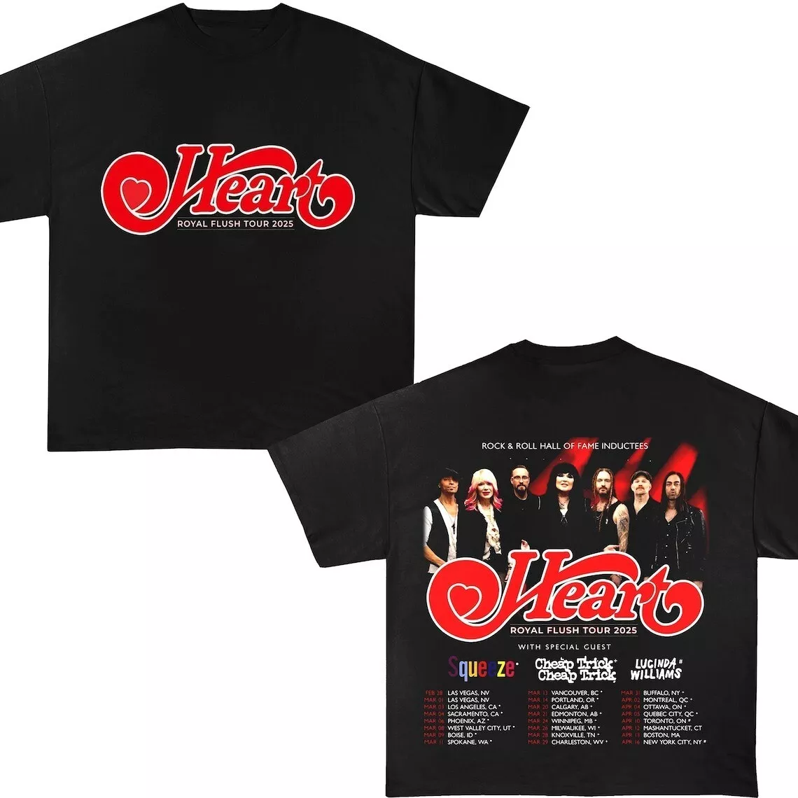 2025 Heart Band Royal Flush Tour Shirt