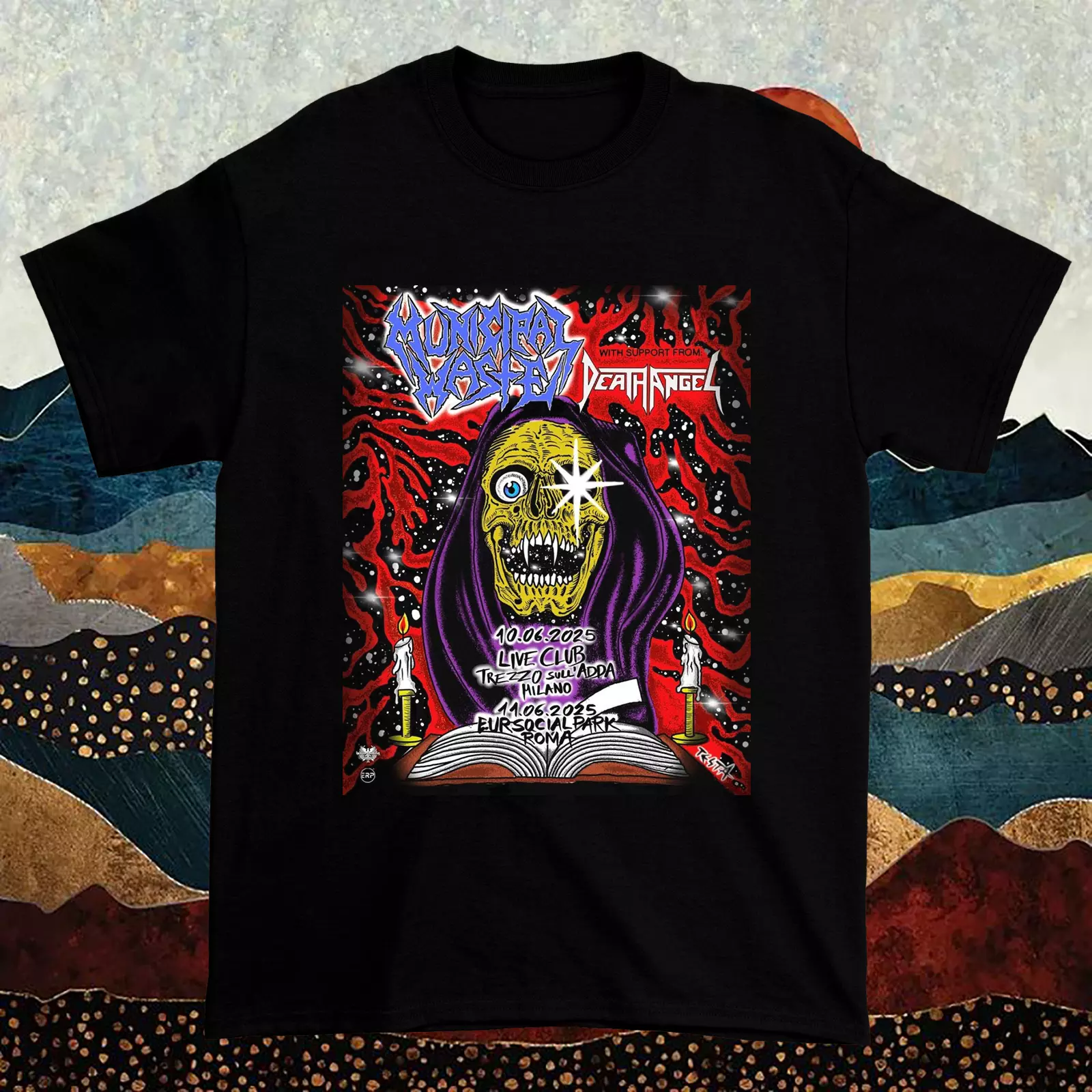 Municipal Waste Death Angel On Tour 2025 Shirt S-2Xl