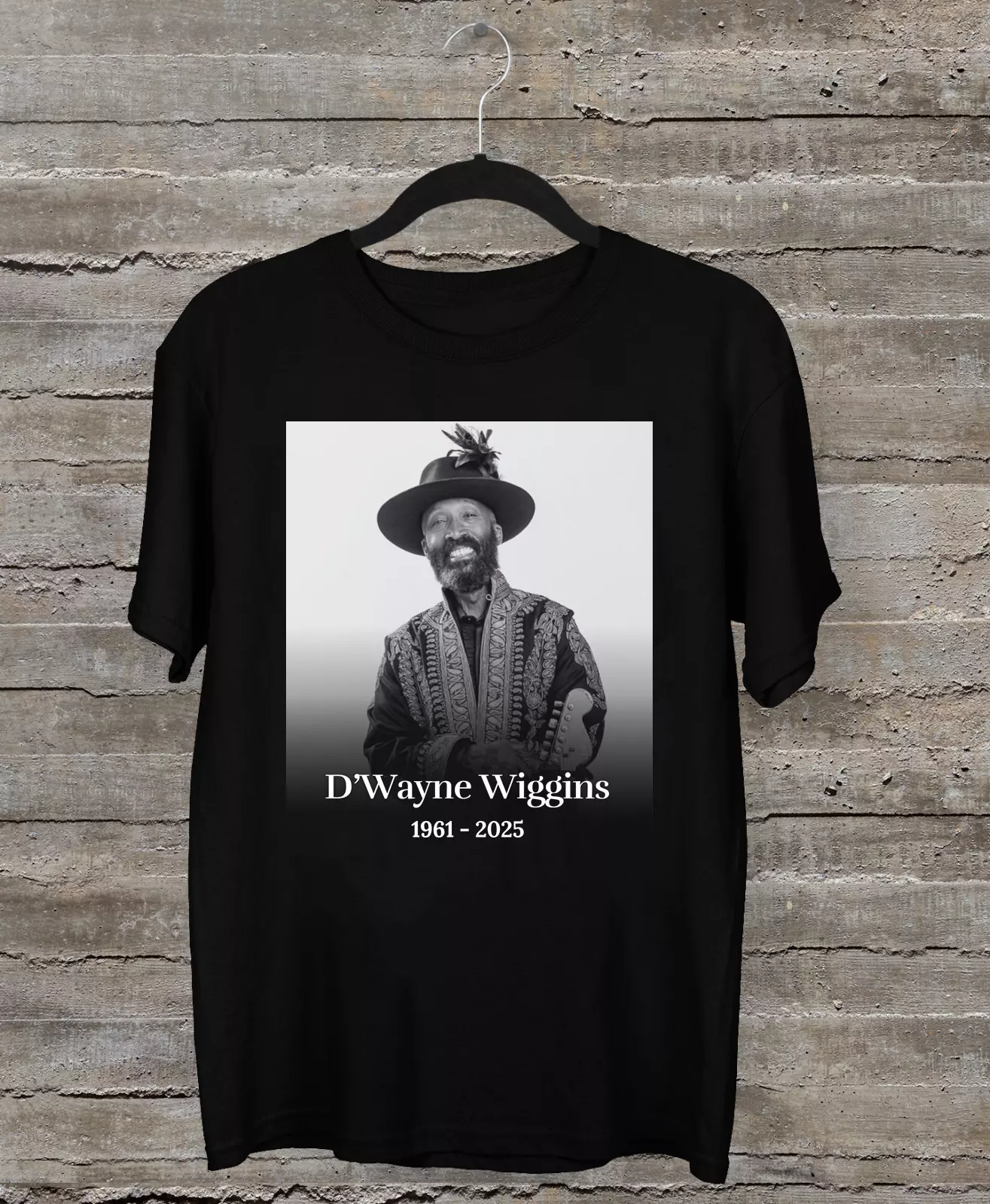 Rip D'Wayne Wiggins Tony Toni Ton 1961-2025 Black Shirt Ar997
