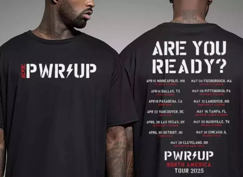 Acdc Tour 2025 Shirt Are You Ready Pwr Up 2025