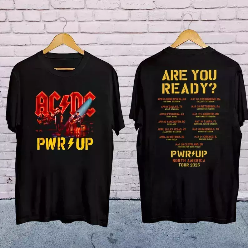 Acdc 90S Vintage Shirt, Acdc Band Tour 2025 Shirt, Acdc Pwr Up Tour 2025 Shirt