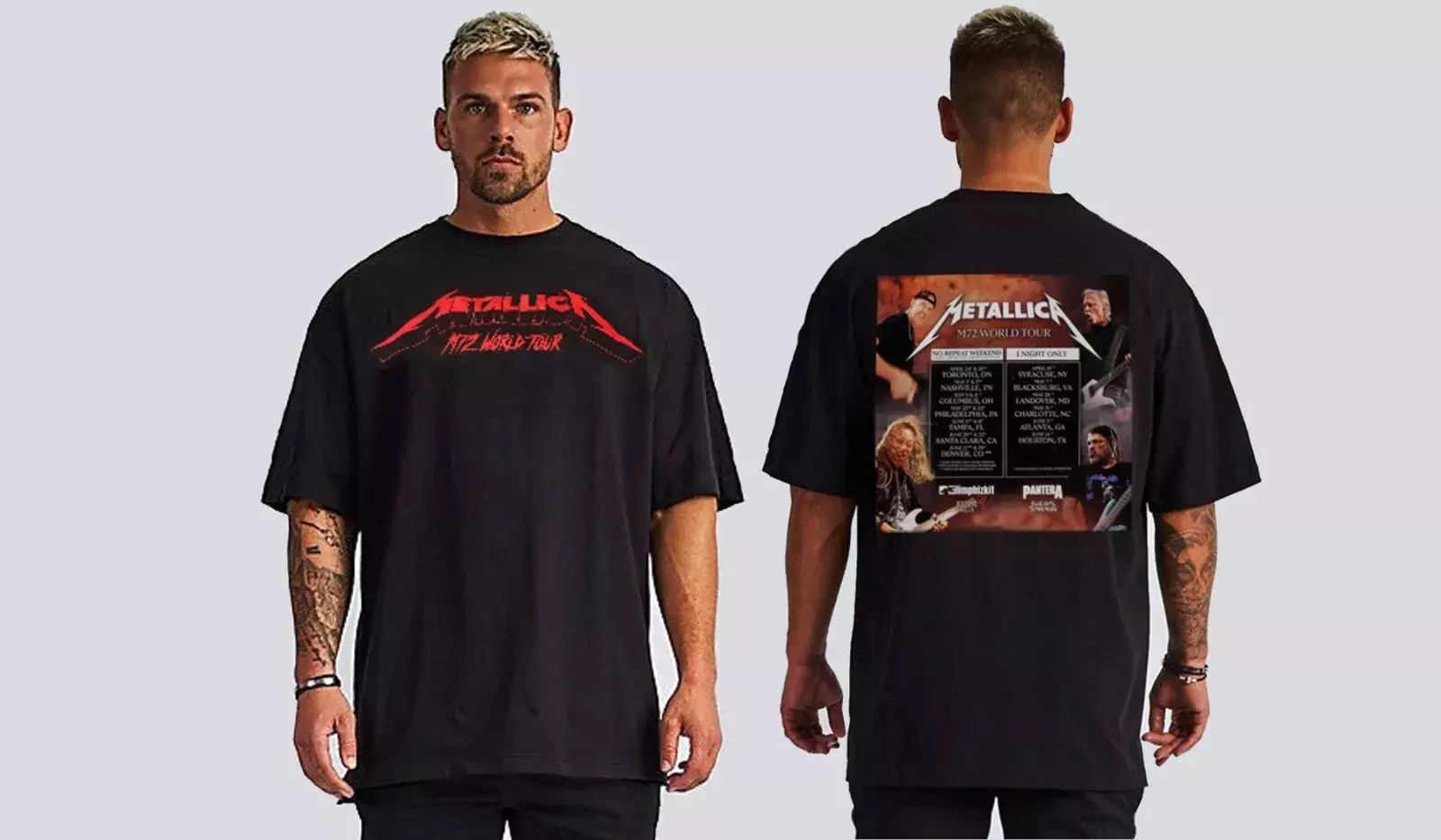 Metallica M72 World Tour 2025 Front And Back Print Black Shirt